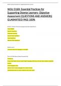 WGU D169&colon; Essential Practices for  Supporting Diverse Learners- Objective  Assessment &lpar;QUESTIONS AND ANSWERS&rpar;  GUARANTEED PASS 100&percnt;
