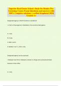 Superior Real Estate School&colon; Study for Retake Pre-Licensing Course Exam Questions and answers with 100&percnt; Complete solutions &vert; verified &updated 2024&vert; Graded A&plus;