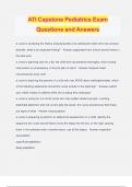 ATI Capstone Pediatrics Exam Questions and Answers