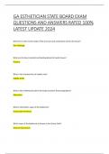 GA ESTHETICIAN STATE BOARD EXAM  QUESTIONS AND ANSWERS RATED 100&percnt;  LATEST UPDATE 2024