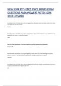 NEW YORK ESTHETICS STATE BOARD EXAM  QUESTIONS AND ANSWERS RATED 100&percnt;  2024 UPDATED