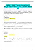 ANCC PMHNP Psych-Mental Health NP_Test 1 Questions and Answers Rated A+