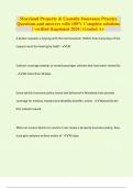 Maryland Property & Casualty Insurance Practice Questions and answers with 100&percnt; Complete solutions &vert; verified &updated 2024 &vert; Graded A&plus;