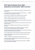 DCF Special Needs Exam 2024 Questions and Answers 100&percnt; Correct&excl;