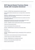 DCF Special Needs Practices Study Guide with Complete Solutions&excl;
