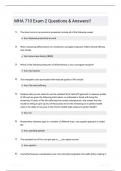 MHA 710 Exam 2 Questions & Answers!!