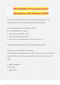 ATI Nutrition Proctored Exam Questions and Answers 2024