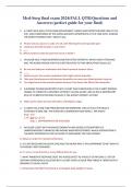 Med-Surg final exam 2024&lpar;FALL QTR&rpar;Questions and Answers&semi;&lpar;perfect guide for your final&rpar;