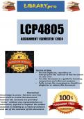 LCP4805 Assignment 1 (COMPLETE ANSWERS) Semester 1 2024 - DUE DATE: 31 March 2023