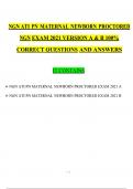 NGN ATI PN MATERNAL NEWBORN PROCTORED EXAM 2021 VERSION A & B 100% CORRECT QUESTIONS AND ANSWERS