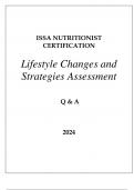 ISSA NUTRITIONIST CERTIFICATION LIFESTYLE CHANGES AND STRATEGIES ASSESSMENT Q & A