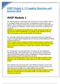 AHIP Module 1- 5 Complete Questions and Answers 2024&period;