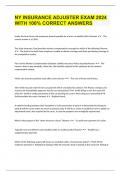 NY INSURANCE ADJUSTER EXAM 2024 WITH 100&percnt; CORRECT ANSWERS