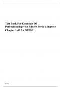 Test Bank For Essentials Of Pathophysiology 4th Edition Porth Complete Chapter 1-46 A+ GUIDE 