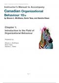 Solutions Manual For Canadian Organizational Behaviour 10th Edition by Steven McShane. isbn. 978-1259271304.
