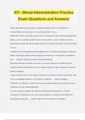 ATI - Blood Administration Practice Exam Questions and Answers