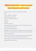 BSMCON NUR 2102 - Final Cumulative Exam Questions and Answers