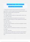 Business Law - Ch. 1-5 Exam Questions and Answers
