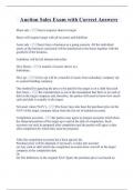 Auction Sales Exam with Correct Answers