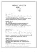 CHEM 101 LAB SAFETY QUIZ 1 - 4 Q & A 2024