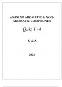 AS.030.205 AROMATIC & NON-AROMATIC COMPOUNDS QUIZ 1 - 4 Q & A 2024.