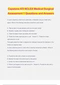 Capstone ATI NCLEX Medical Surgical Assessment 1 Questions and Answers