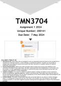TMN3704 Assignment 1 (QUIZ ANSWERS) 2024 - DISTINCTION GUARANTEED.