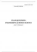 WRITTEN EXAM QUESTIONS “Engineering & Design Science”