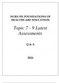 NURS 591 FOUNDATIONS OF HEALTH EDUCATION TOPIC 7 - 9 LATEST ASSESSMENTS Q & A 2024