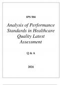 IPS 584 ANALYSIS OF PERFORMANCE STANDARDS IN HEALTHCARE QUALITY LATEST ASSESSMENT 