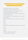 CPR&sol;FIRST AID American Red Cross Practice Questions and Answers 100&percnt; Pass