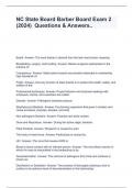 NC State Board Barber Board Exam 2 &lpar;2024&rpar;  Questions & Answers&period;&period;