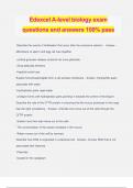 Edexcel A-level biology exam questions and answers 100% pass