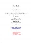Test Bank for Introductory Mathematical Analysis for Business, Economics and the Life and Social Sciences, 14th Edition Haeussler (All Chapters included)