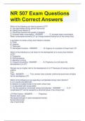 NR 507 Exam Questions with Correct Answers