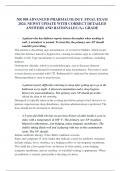 NR 508 ADVANCED PHARMACOLOGY&period; FINAL EXAM 2024&period; NEWST UPDATE WITH CORRECT DETAILED ANSWERS AND RATIONALES &sol;A&plus; GRADE