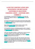 AANP FNP CERTIFICATION 2024 QUESTIONS AND DETAILED ANSWERS| GUARANTEED CERTIFICATION – ANSWERS 100% CORRECT