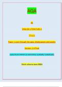 AQA ENGLISH LITERATURE 7711&sol;1 PAPER 1  LOVE THROUGH THE AGES SHAKESPEARE POETRY  FINAL QUESTIONS PAPERS WITH MARKING SCHEME &lbrack;MERGED&rsqb;&vert;2023