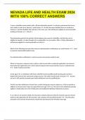 NEVADA LIFE AND HEALTH EXAM 2024 WITH 100&percnt; CORRECT ANSWERS