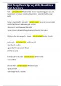 Med Surg Exam Spring 2024 Questions And Answers 
