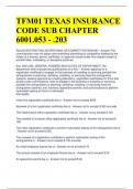 TFM01 TEXAS INSURANCE CODE SUB CHAPTER 6001.053 - .203 