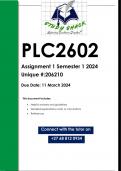 PLC2602 Assignment 1 (QUALITY ANSWERS) Semester 1 2024