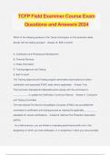 TCFP Field Examiner Course Exam Questions and Answers 2024