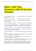 WGU - C207 Test Questions with All Correct Answers