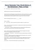 End of Semester Test&colon; World History A &lpar;for Edmentum &sol; Plato &rpar; A Pass 