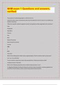 NHM exam 1 Questions and answers&comma;  verified&sol; &sol; 2024-25 Exam board exam predictions&period; APPROVED&sol; 