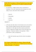 NURS HESI Psychiatric-Mental Health Exam Questions And Answers 100%Correct/Verified Attained Grade A+ Version A.