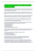 Virginia Real Estate Law with Complete Solutions 2024
