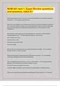 NHM 441 test 1&colon; Exam Review questions  and answers&comma; rated A&plus; &sol; 2024-25 Exam board exam predictions&period; APPROVED&sol; 
