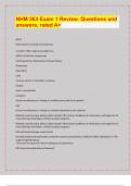 NHM 363 Exam 1 Review&period; Questions and  answers&comma; rated A&plus; &sol; 2024-25 Exam board exam predictions&period; APPROVED&sol; 